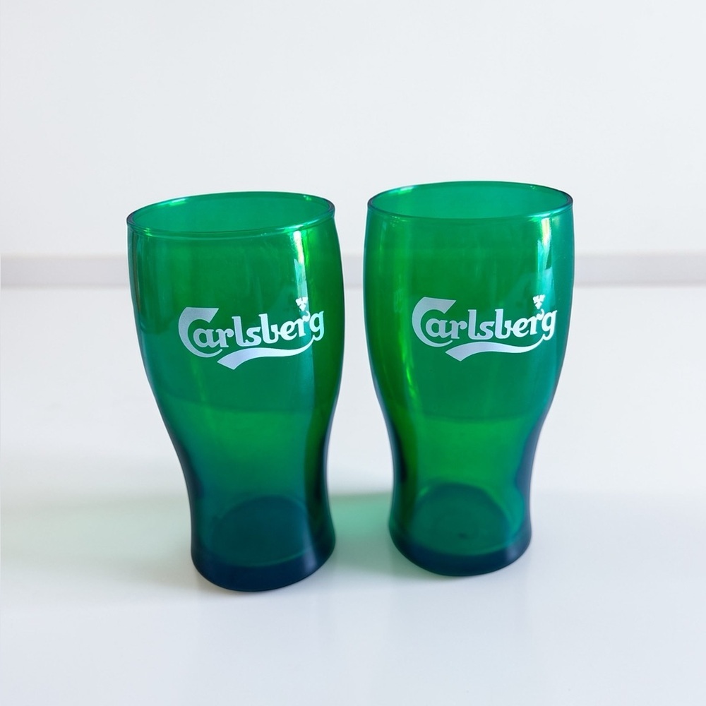 Carlsberg Green Beer Pint Glasses Set of 2